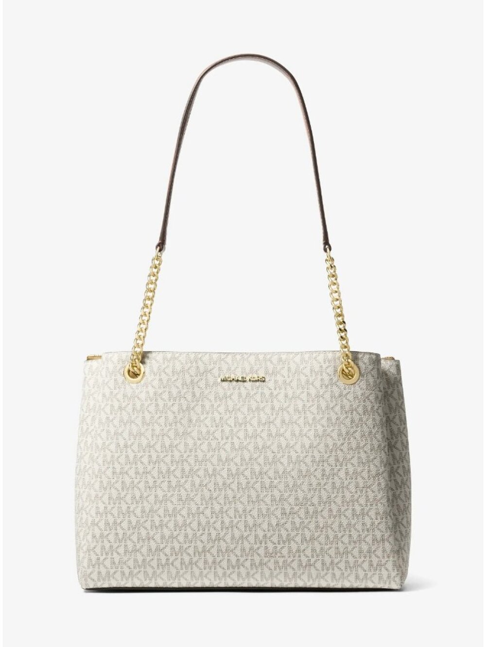 Michael Kors Soho Medium Tote Bag Women's Vanilla Canvas Double Shoulder Strap